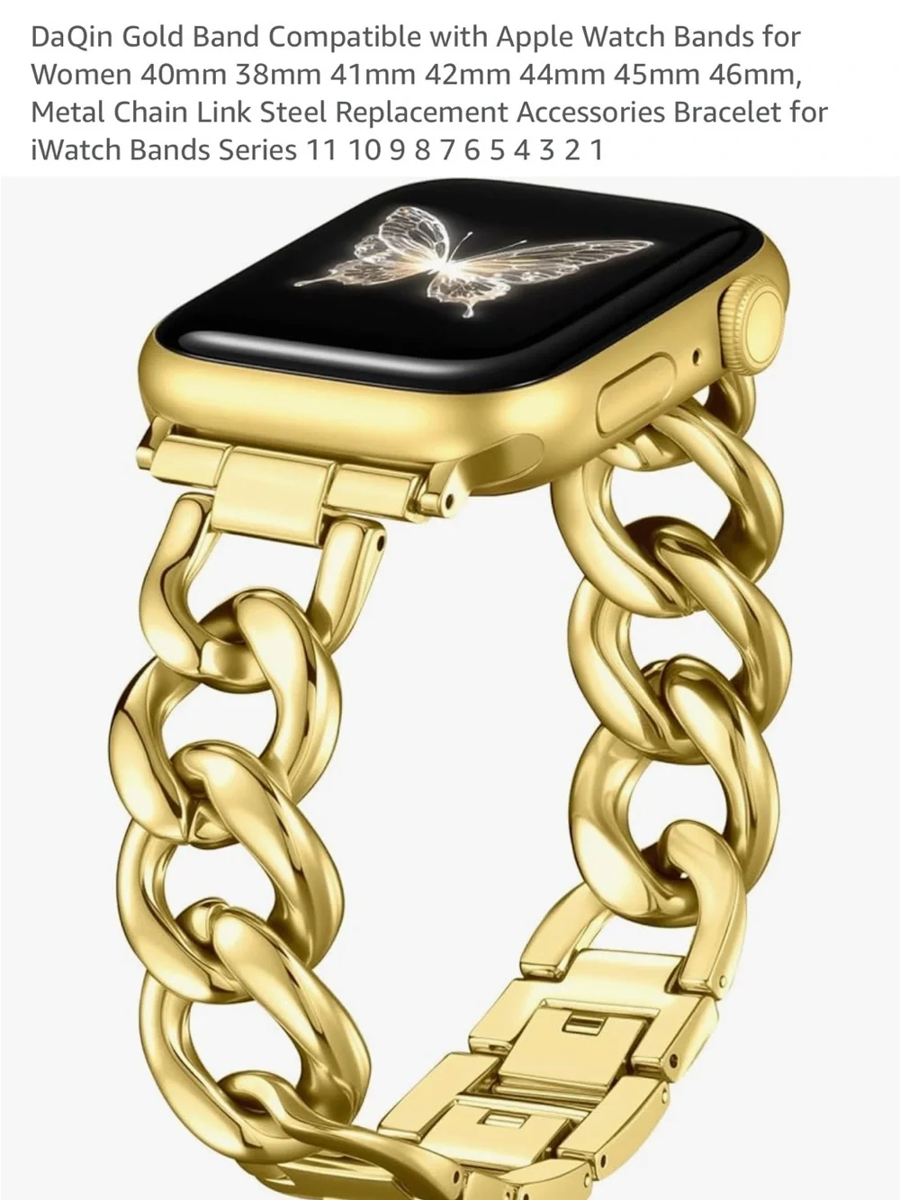 Gold Chain Link Apple Watch Band